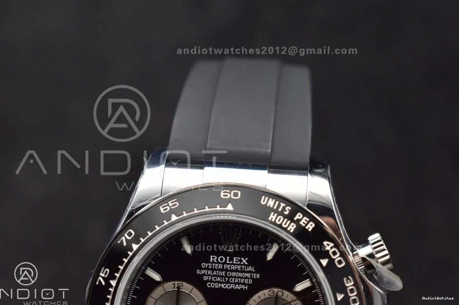 Silver Daytona Oysterflex Best V6 Edition Strap QF on 1:1 Black SH4131 Minimalist Dial 126519 821 (Weighted) 0103